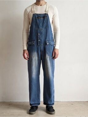 Kidoriman Sz L Japanese Man Denim Relaxed Baggy Overalls Jumpsuit